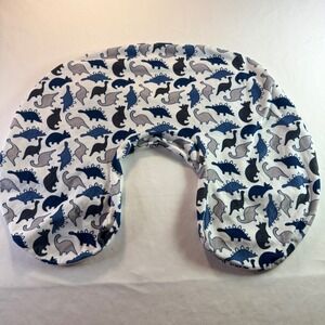 Boppy Nursing Pillow Cover Blue Grey Dinosaur Print Slipcover Baby Accessory Top